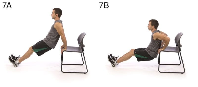 Triceps dip on chair Upper body